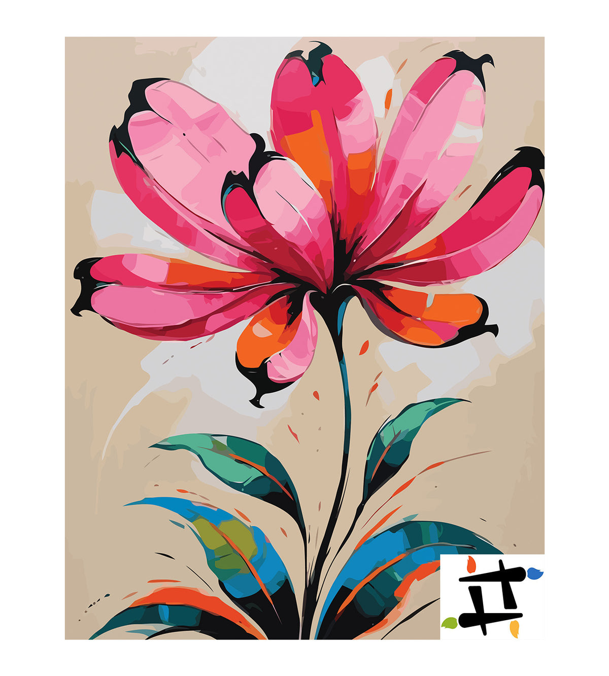 Pictura pe Numere – Contrast floral 7153