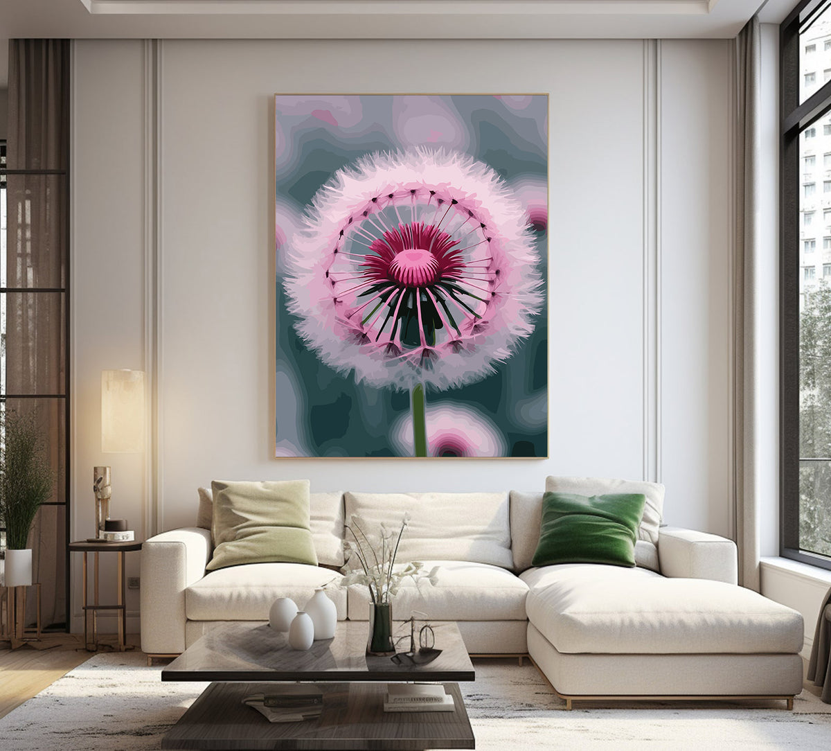 Pictura pe Numere – Papadie roz 6891