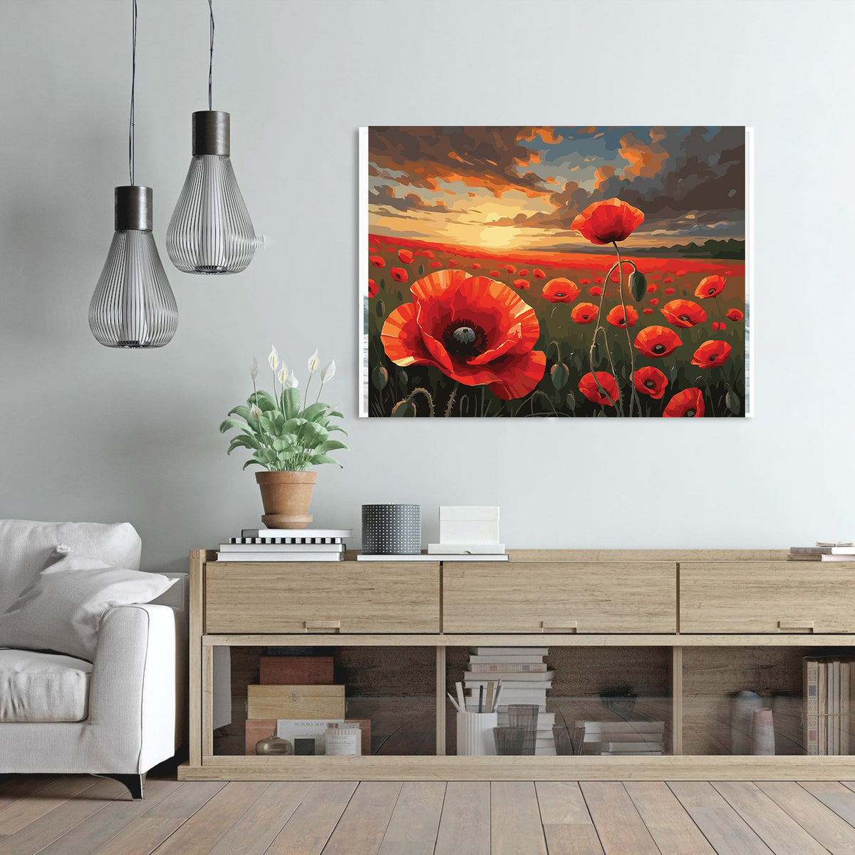 Pictura pe Numere – Camp cu maci 6881