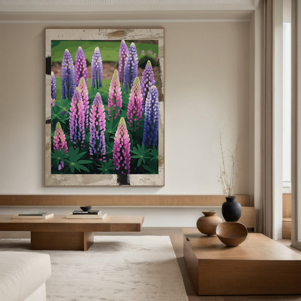 Pictura pe Numere – Lupini sub cer liber 7144