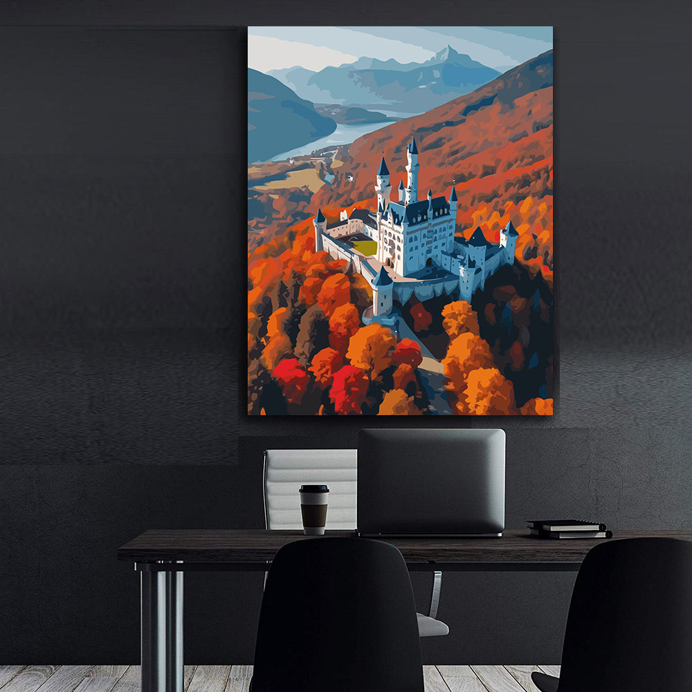 Рисуване по номера - Замък в гората 6058