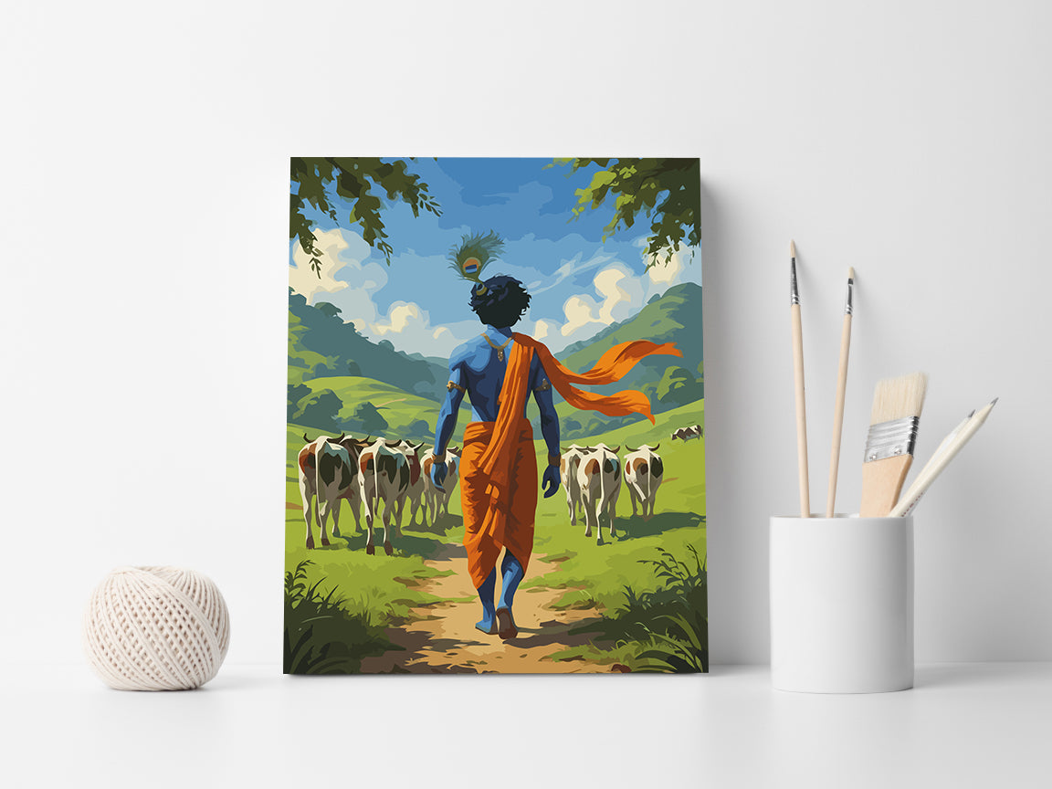 Pictura pe Numere – Krishna Cu Vacile 6299
