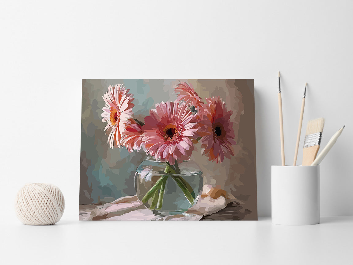 Рисуване по номера Пастелни Хризантеми 6515