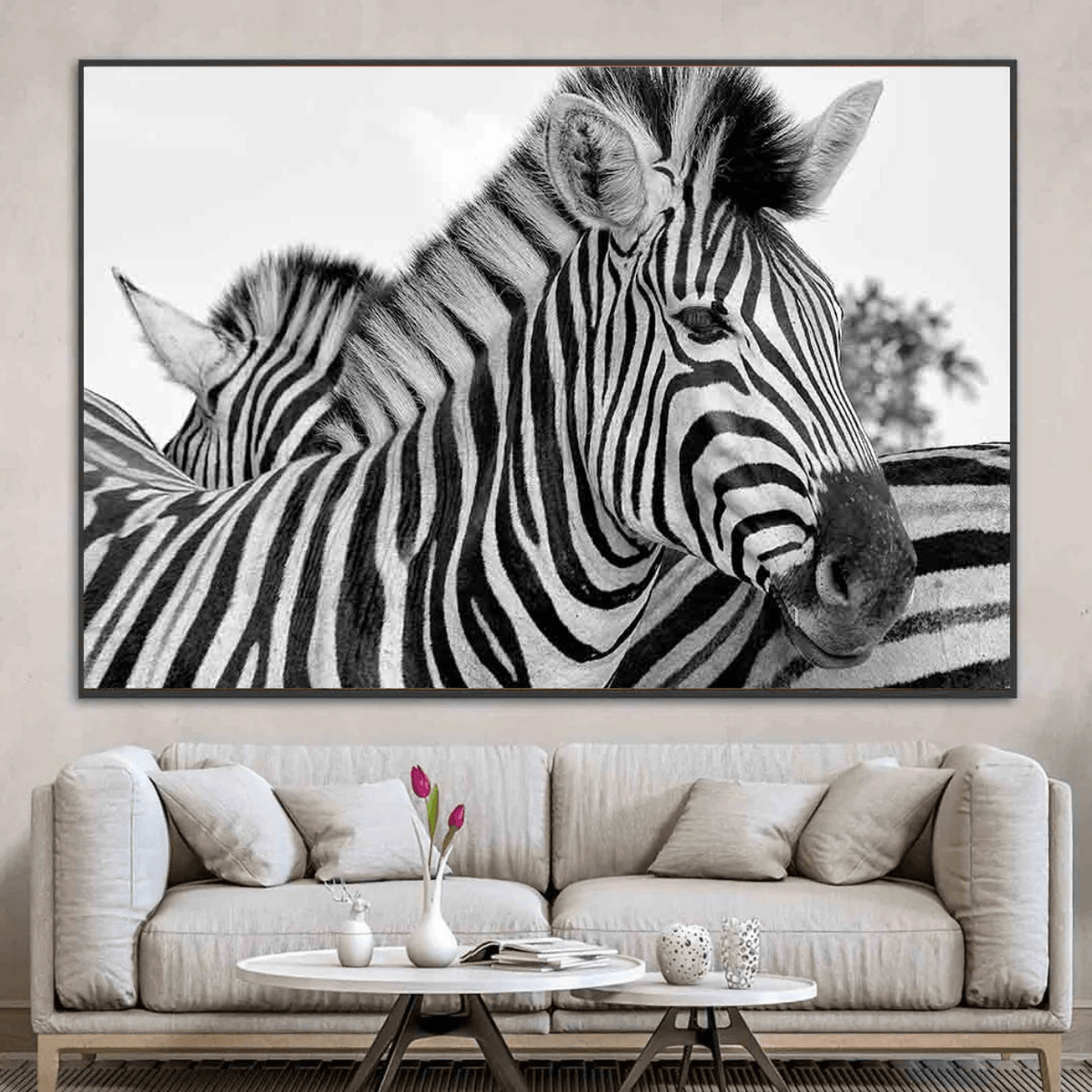 Colectie tablouri canvas - Savana: Tabloul este printat direct pe panza de inalta calitate. Poate fi montat pe un sasiu optional pentru inramare.