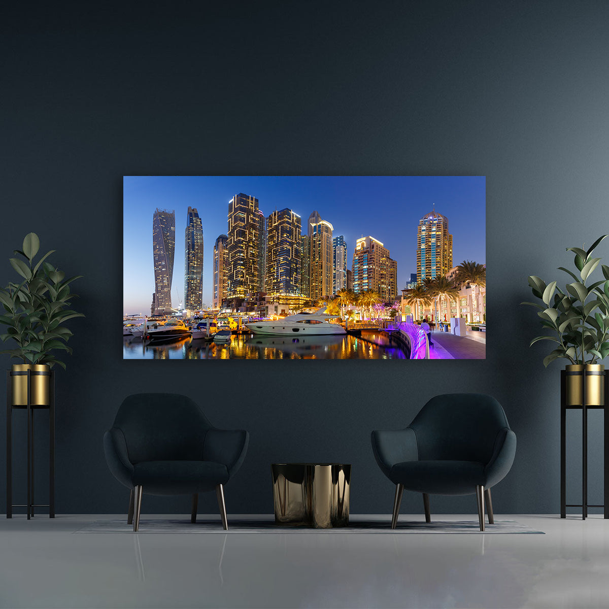 Tablou Canvas - Dubai Marina Noaptea