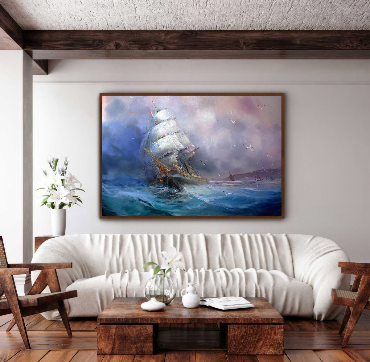 Canvas Painting - Sailboat in a Storm