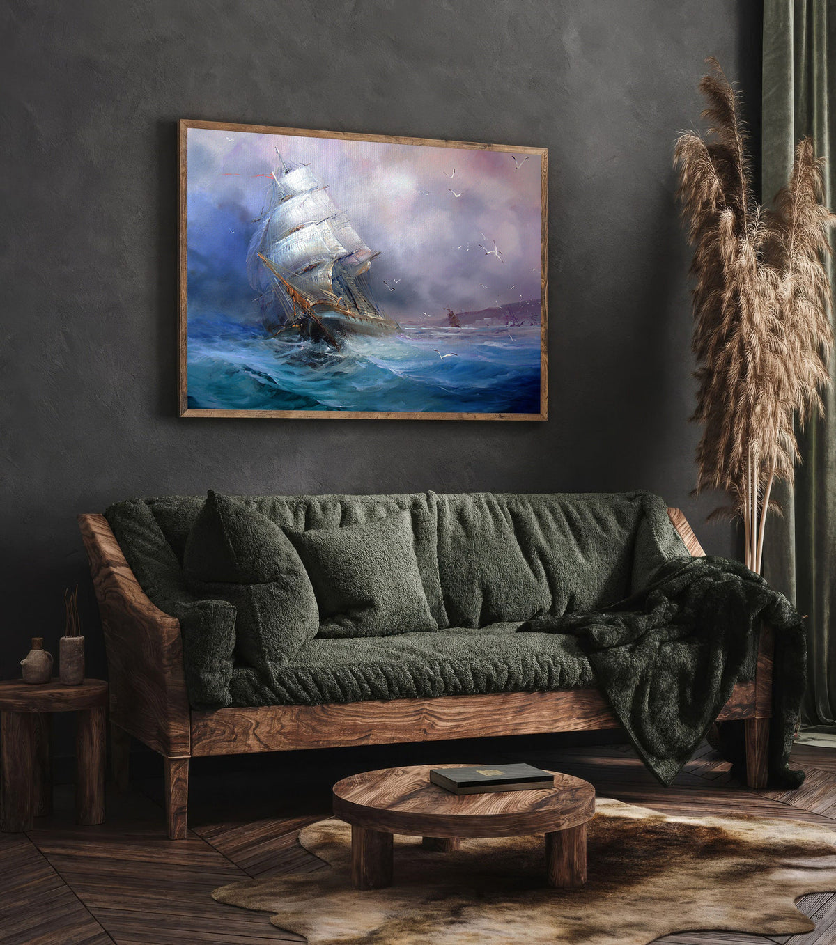 Canvas Painting - Sailboat in a Storm