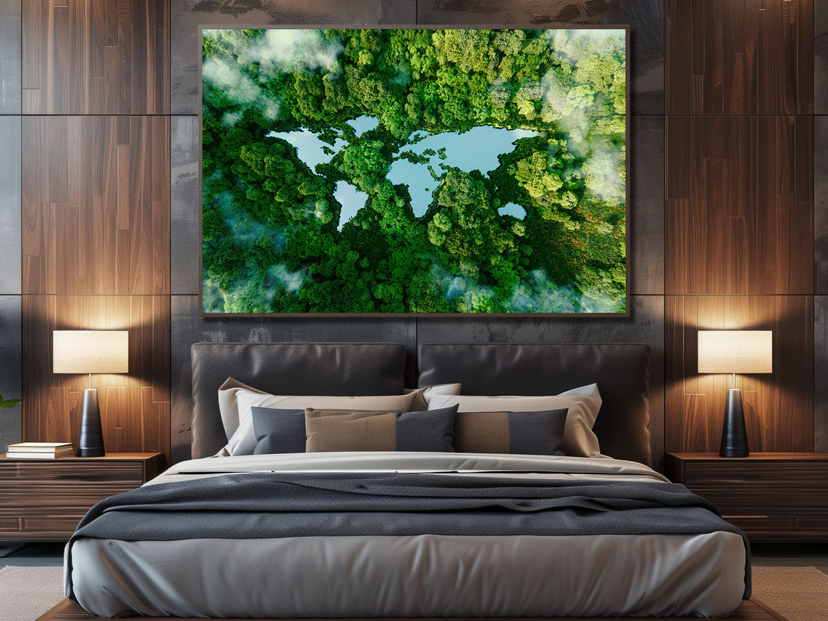 Canvas Painting - Green Trees Landscape