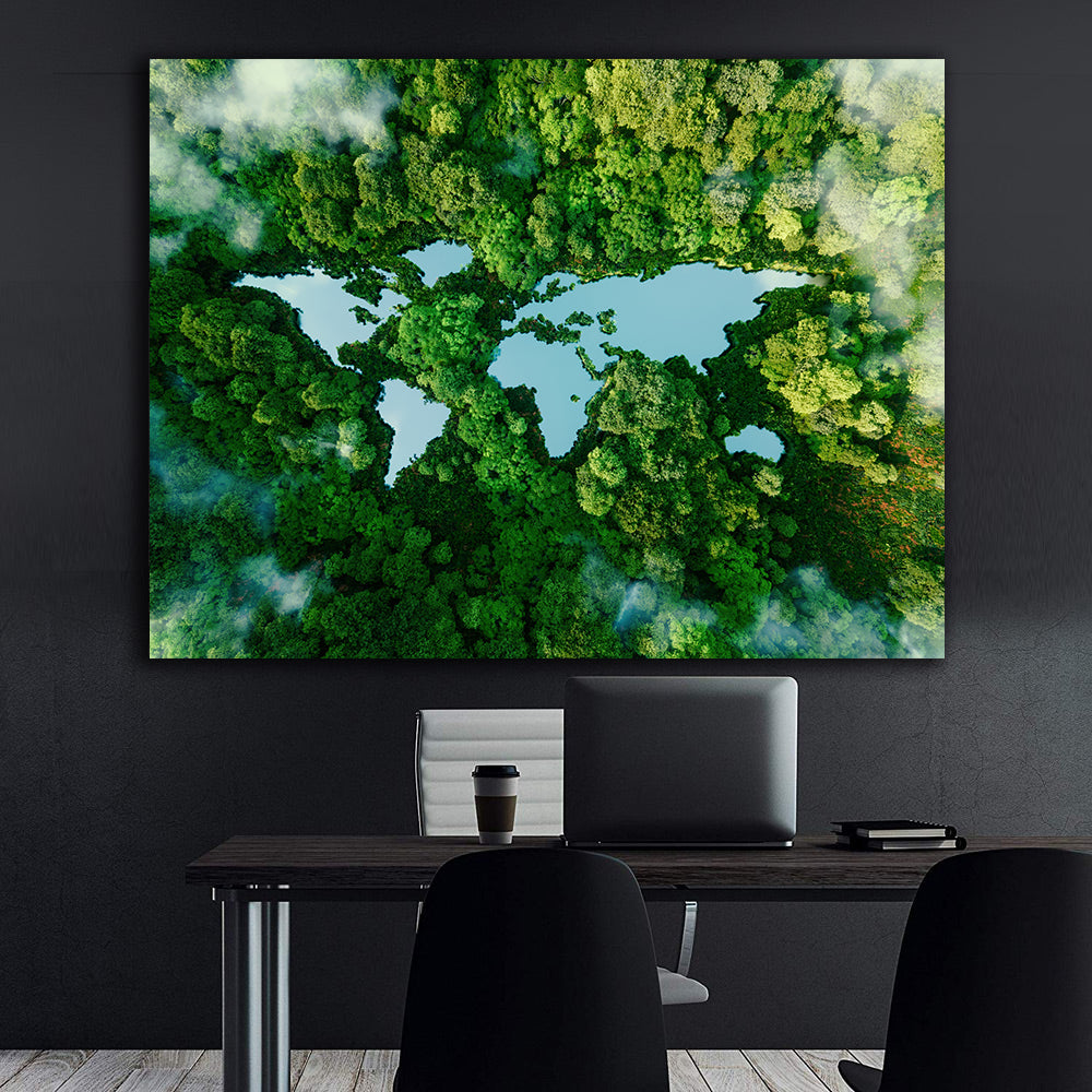 Canvas Painting - Green Trees Landscape