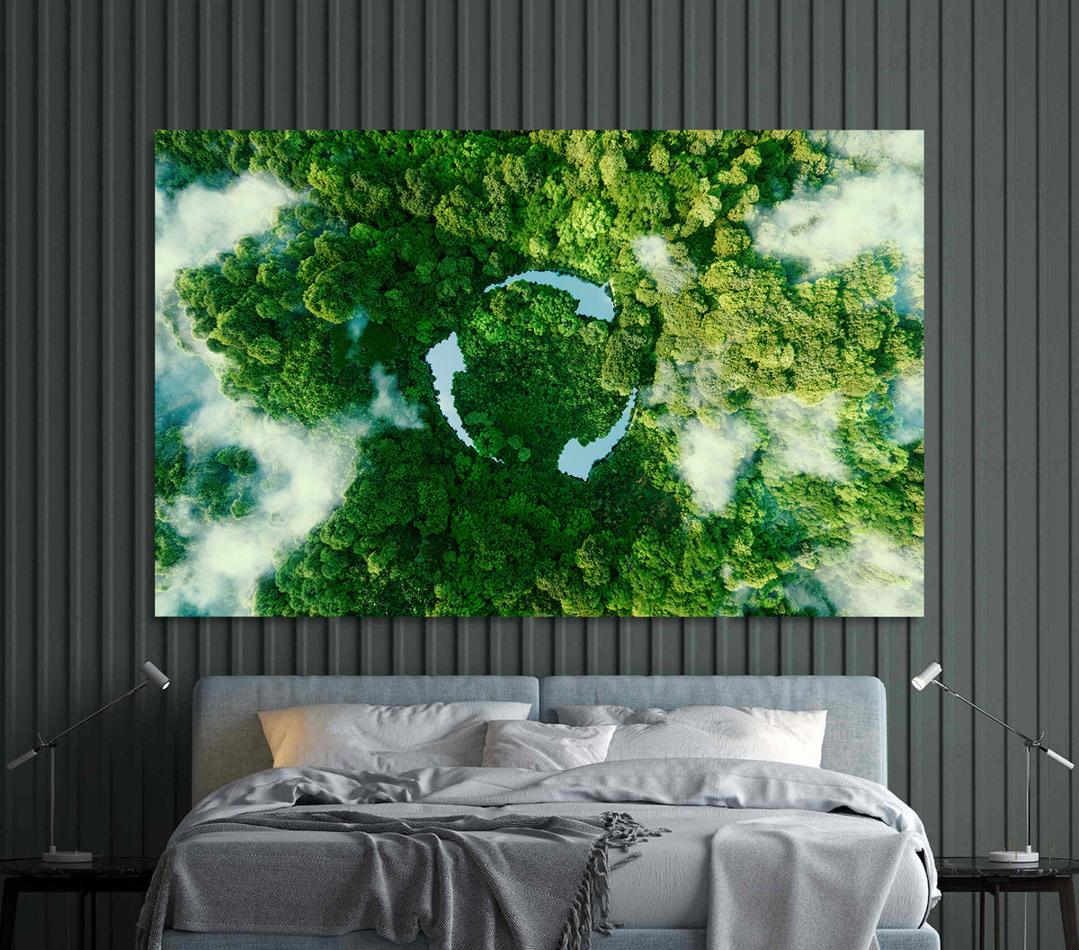 Canvas Painting - Green Trees Recycling