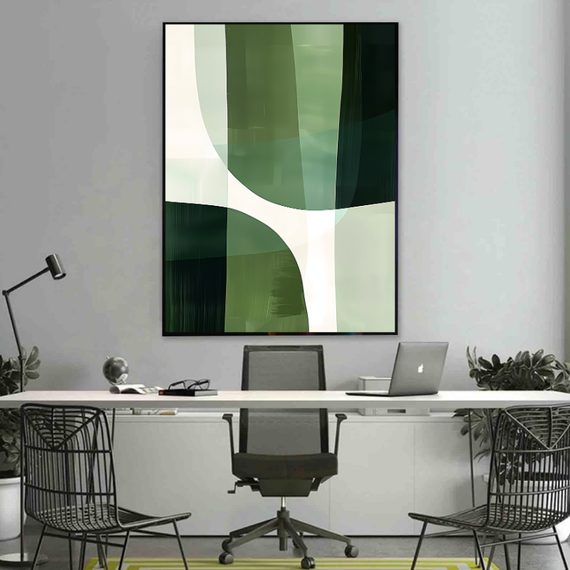Canvas Painting - Green Abstract Art