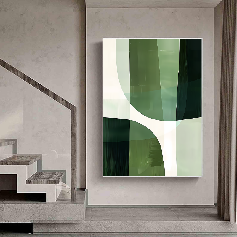 Canvas Painting - Green Abstract Art