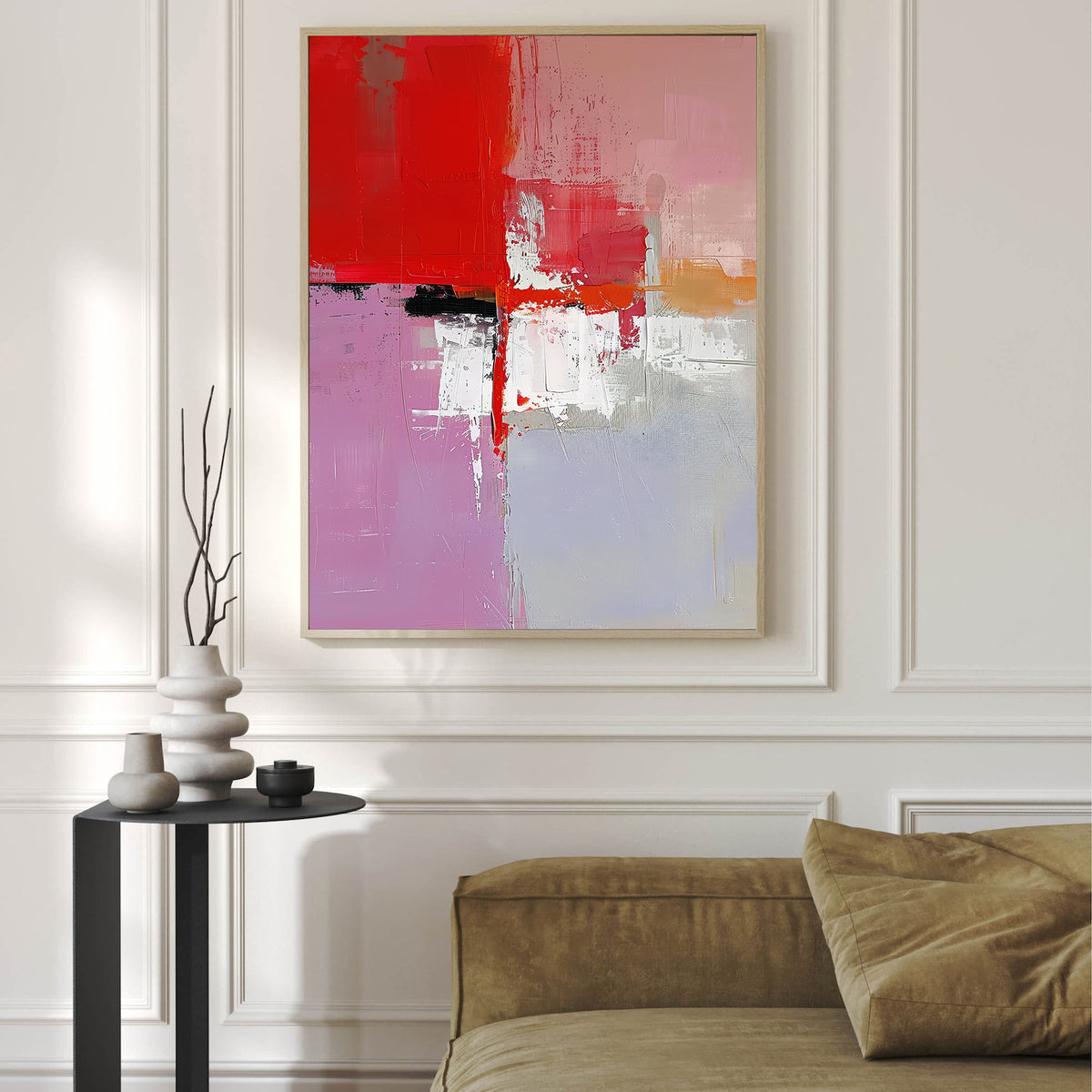Tablou Canvas - Vivid Red Abstract Art