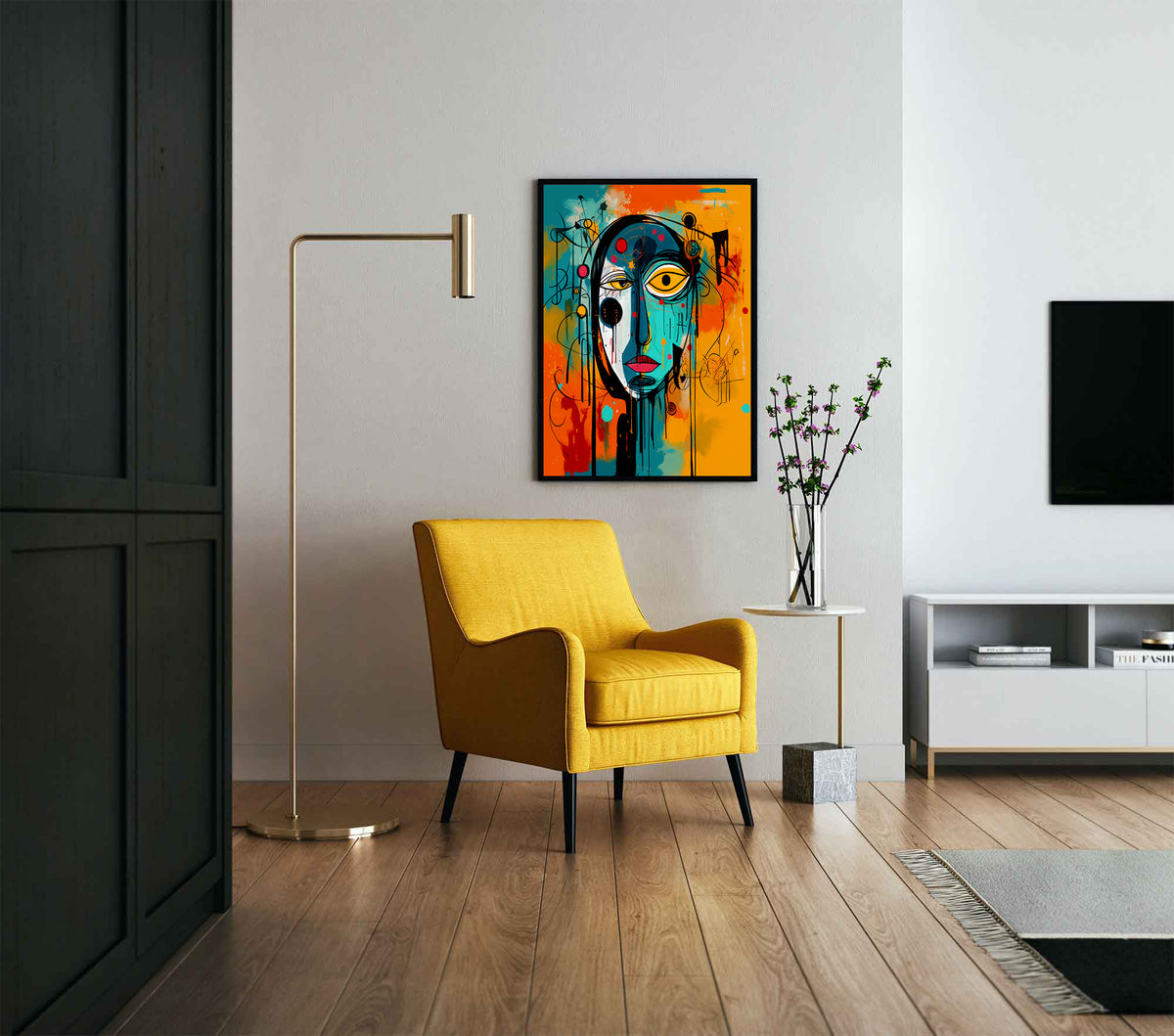Tablou Canvas - Portret Multicolor Abstract