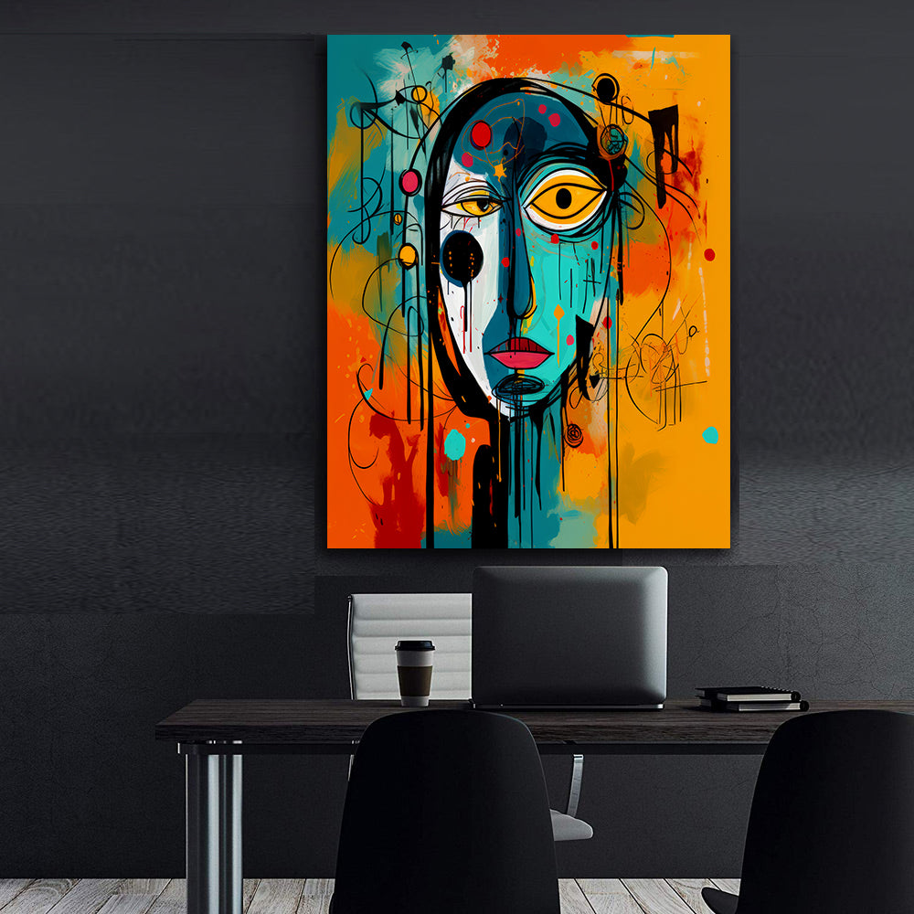 Canvas Painting - Multicolor Abstract Portrait