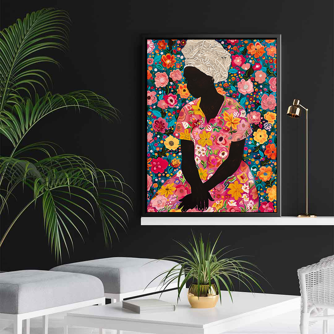 Canvas Painting - Woman with Flowers