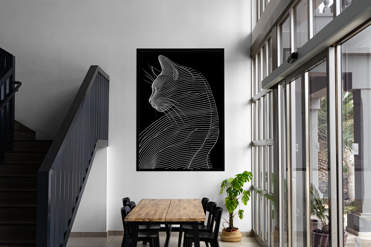 Canvas painting - Black and White Cat