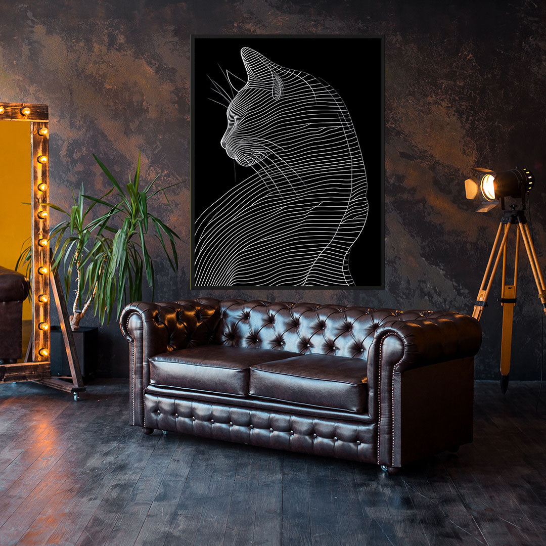 Canvas painting - Black and White Cat