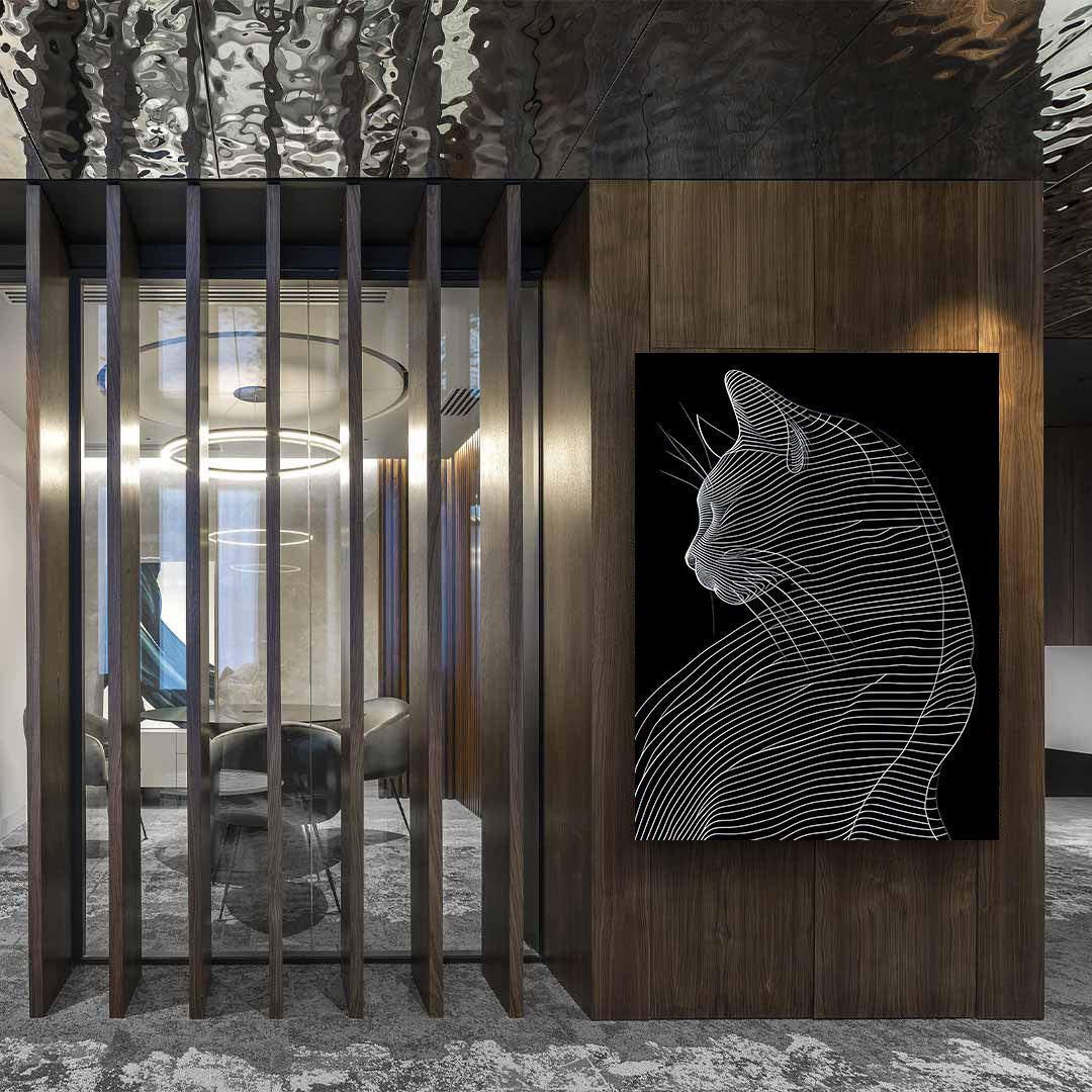 Canvas painting - Black and White Cat