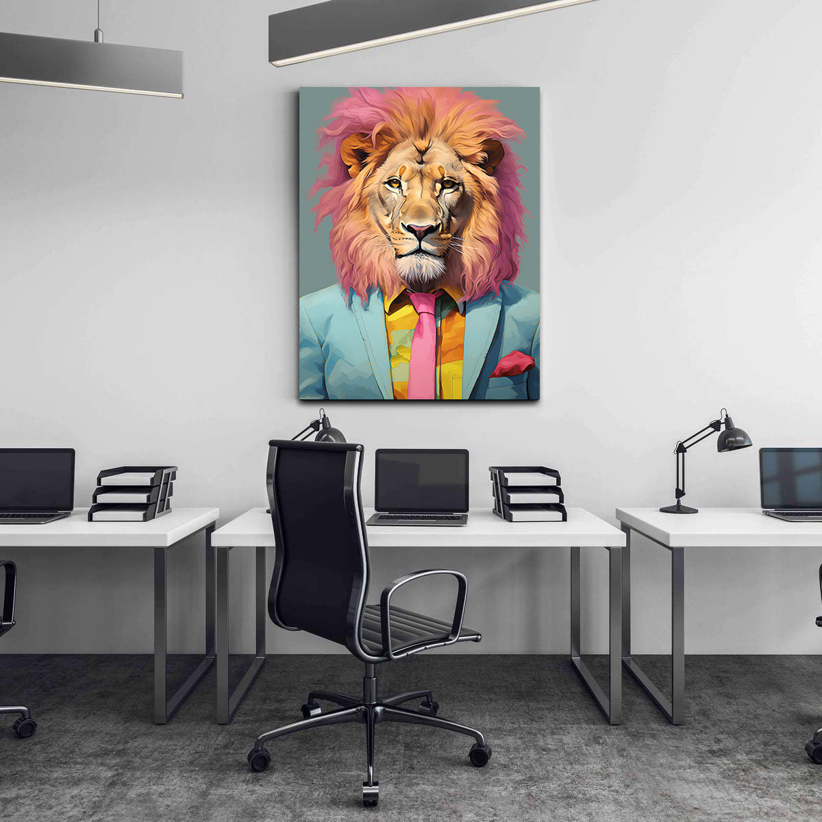 Canvas painting - Businessman Lion