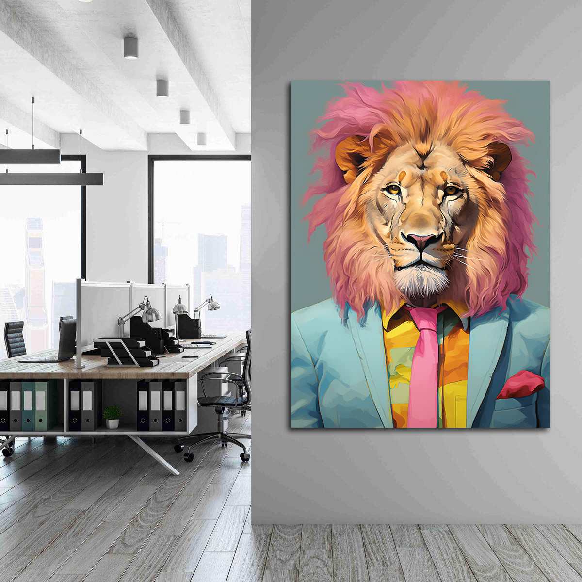 Canvas painting - Businessman Lion