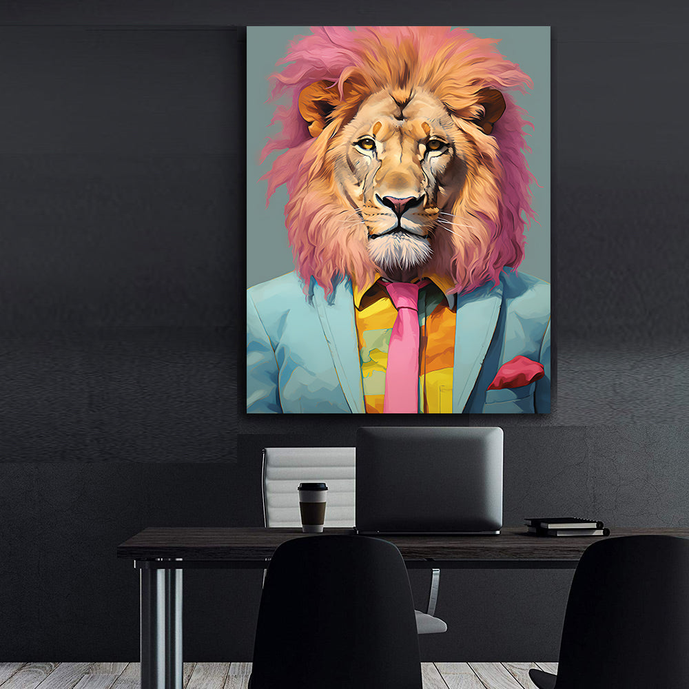 Canvas painting - Businessman Lion