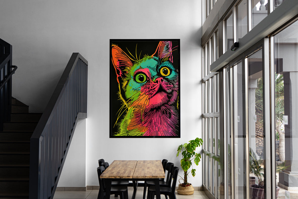 Canvas Painting - Multicoloured Cat