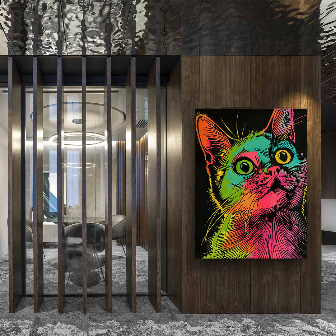 Canvas Painting - Multicoloured Cat