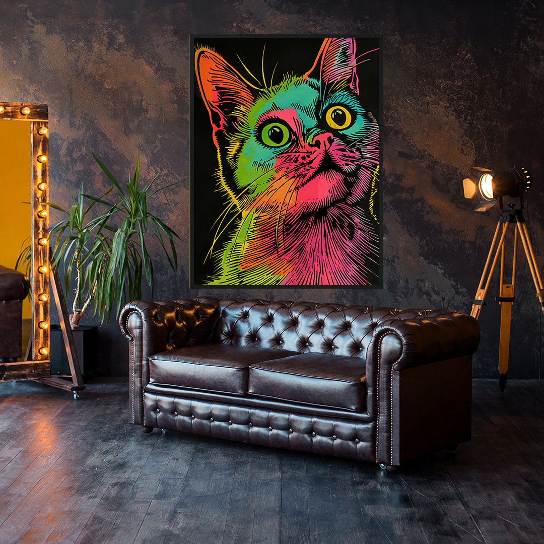 Canvas Painting - Multicoloured Cat