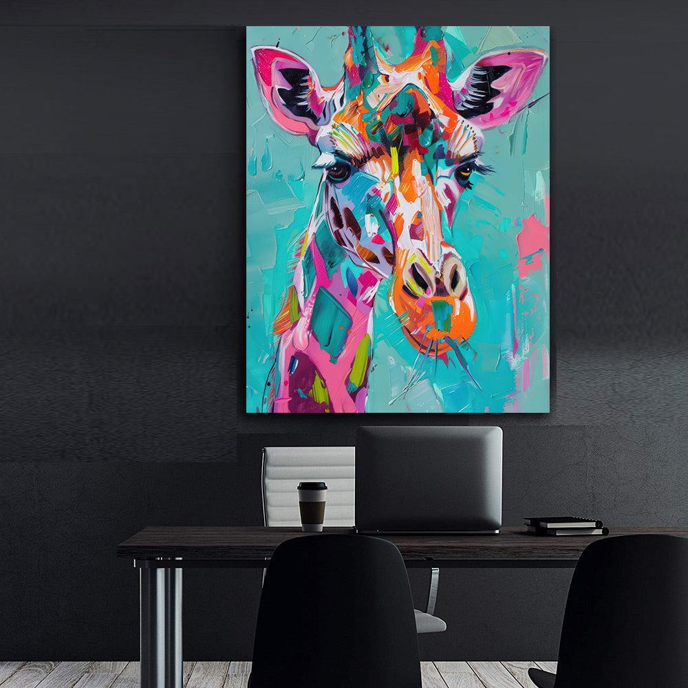 Canvas painting - Multicolored Giraffe