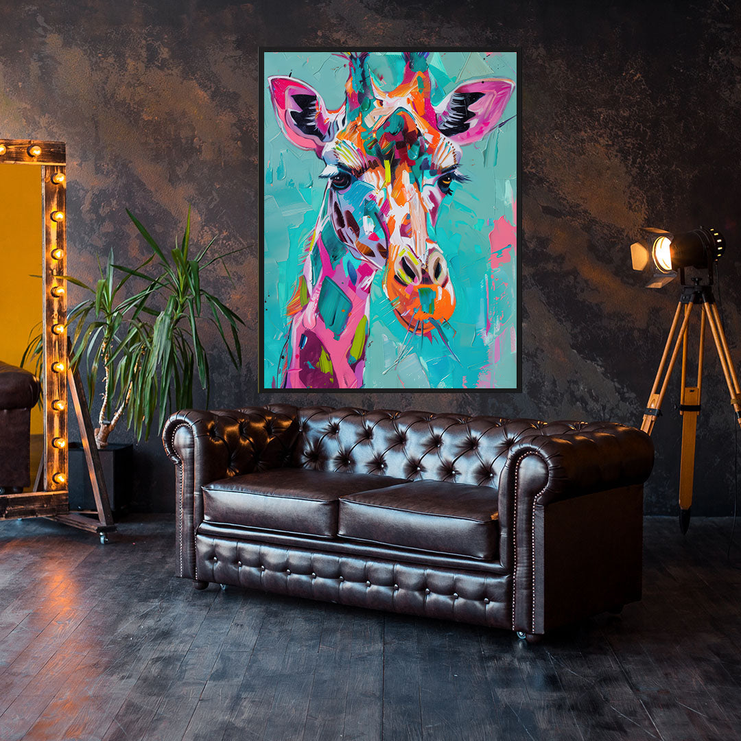 Canvas painting - Multicolored Giraffe
