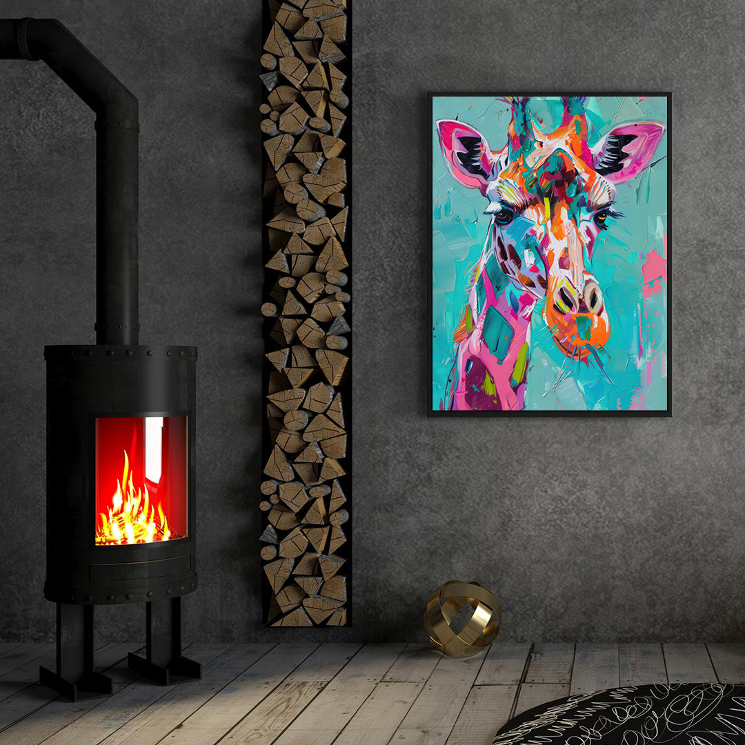 Canvas painting - Multicolored Giraffe