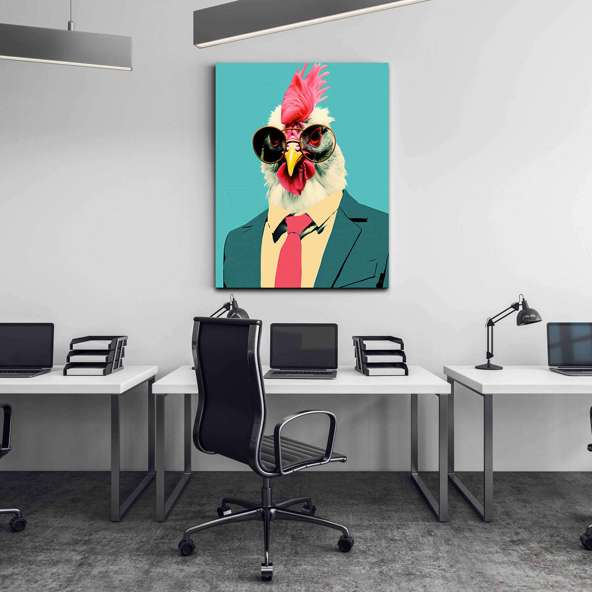 Canvas painting - Businessman Rooster