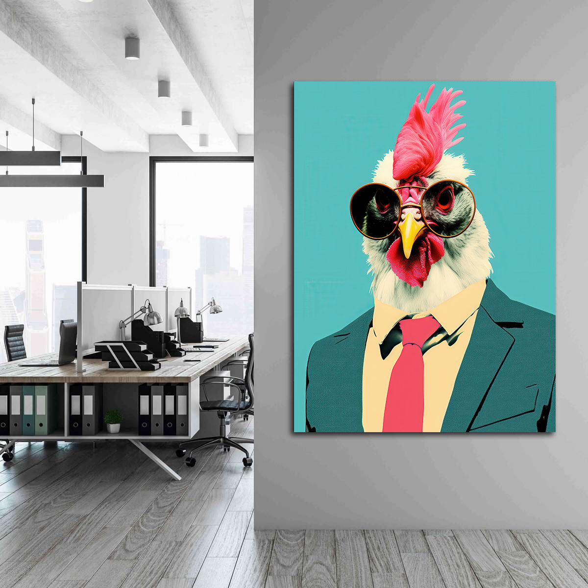 Canvas painting - Businessman Rooster