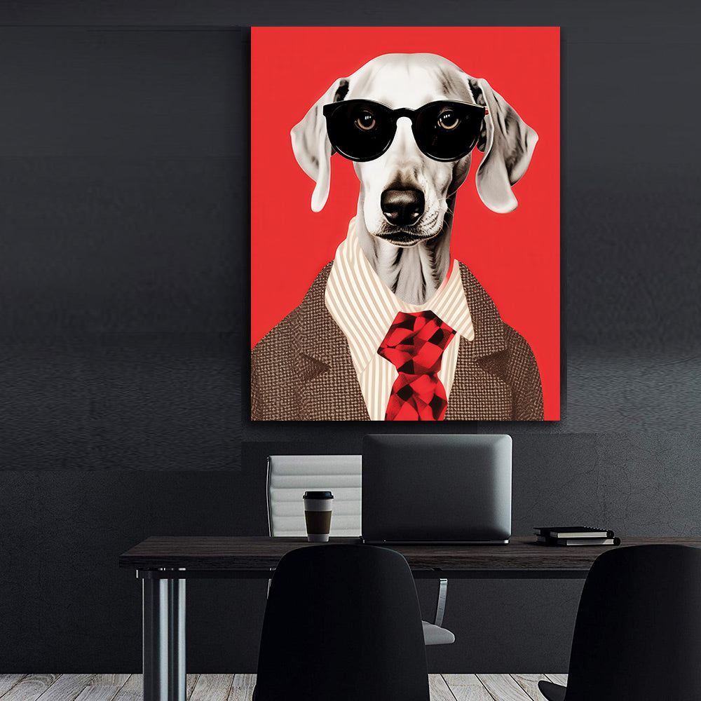 Canvas painting - Businessman Dog