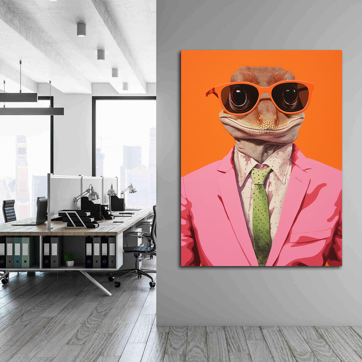 Canvas painting - Businessman Lizard