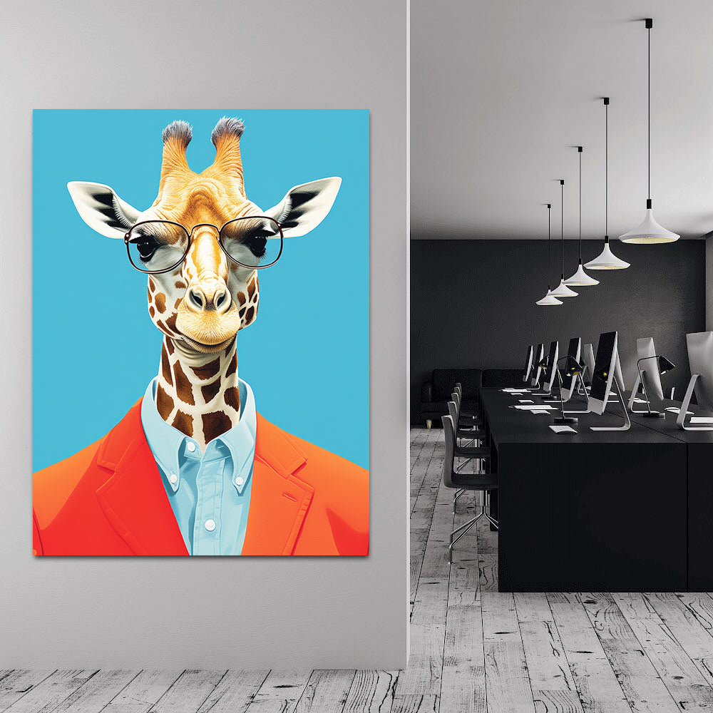 Canvas painting - Businessman Giraffe