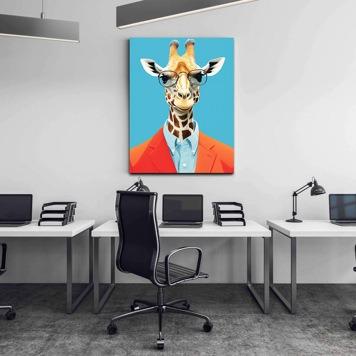 Canvas painting - Businessman Giraffe