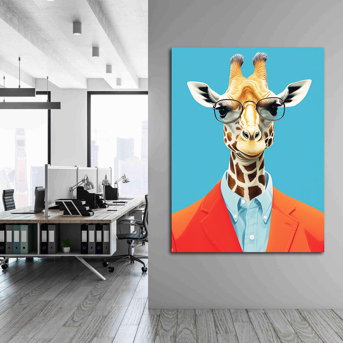 Canvas painting - Businessman Giraffe