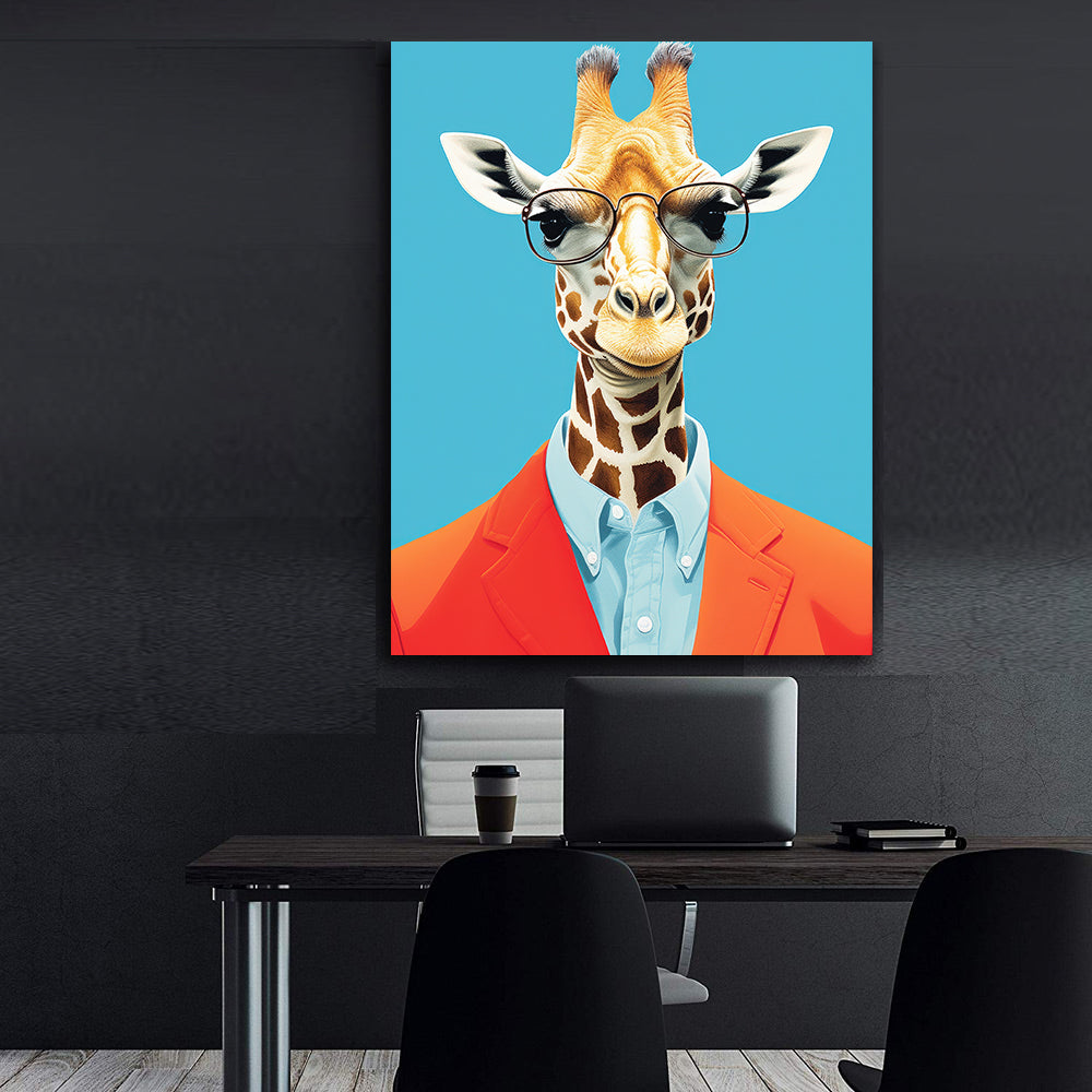 Canvas painting - Businessman Giraffe