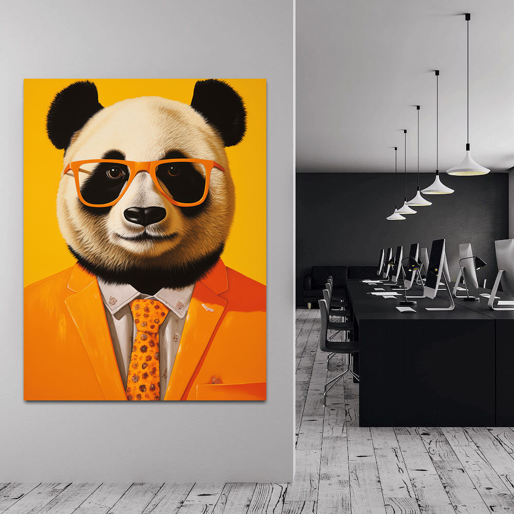 Canvas Painting - Businessman Panda