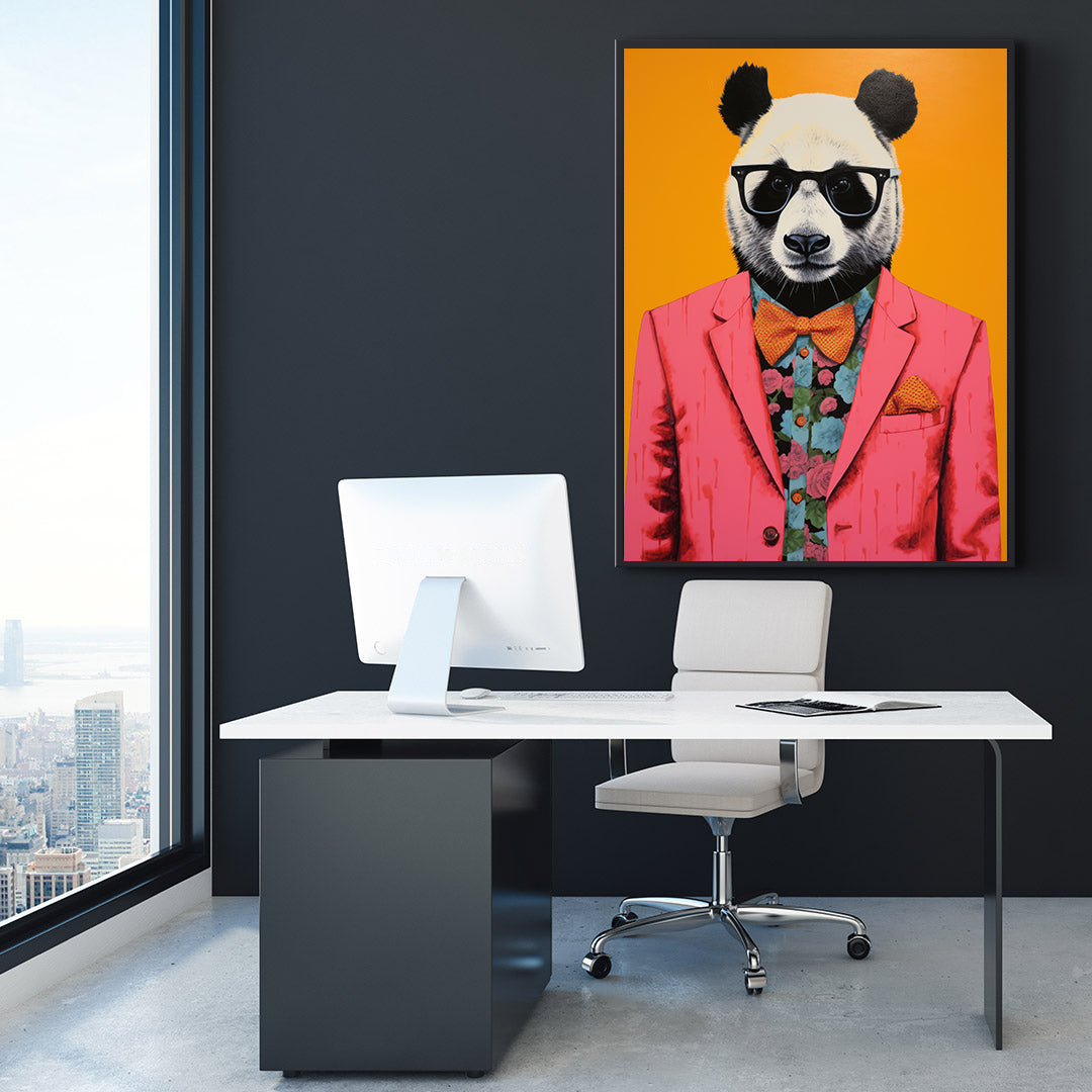 Canvas Painting - Businessman Panda