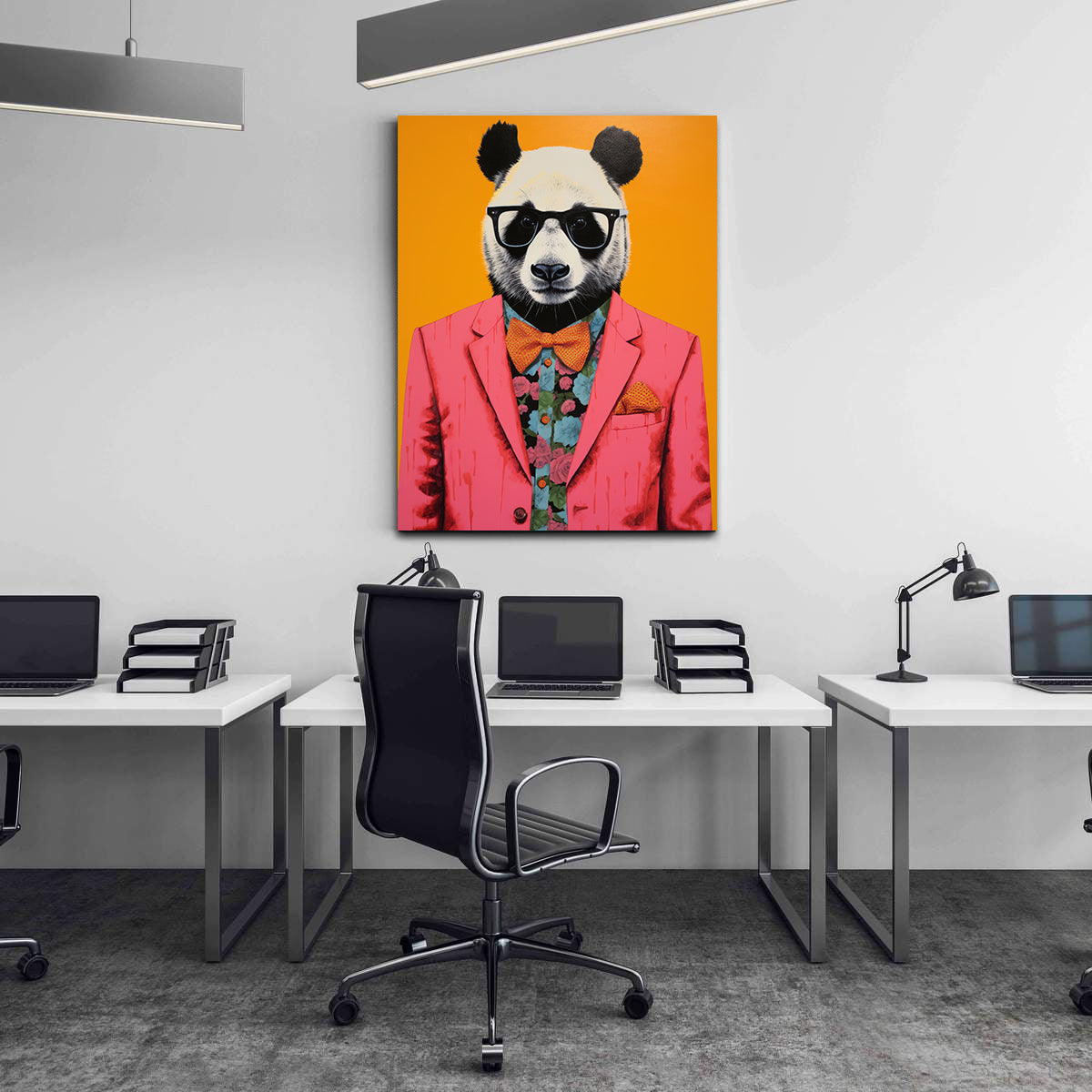 Canvas Painting - Businessman Panda