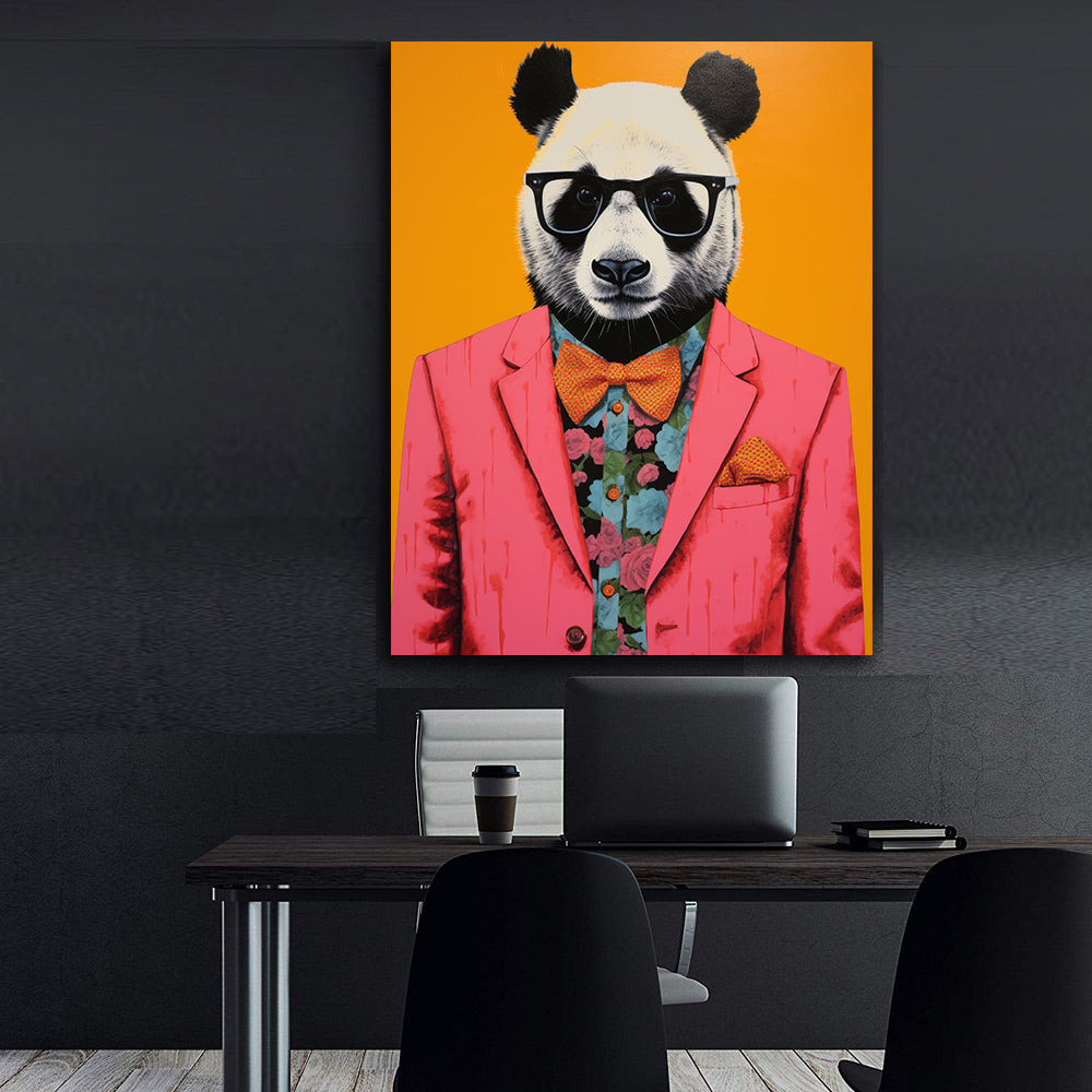 Canvas Painting - Businessman Panda