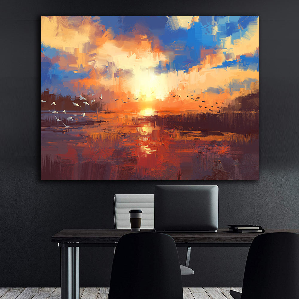 Canvas Painting - Birds Travel Landscape