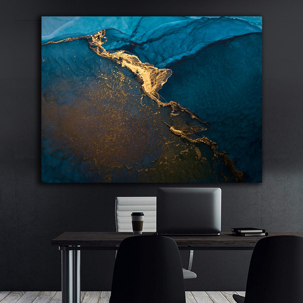 Canvas Painting - Abstract Blue Gold