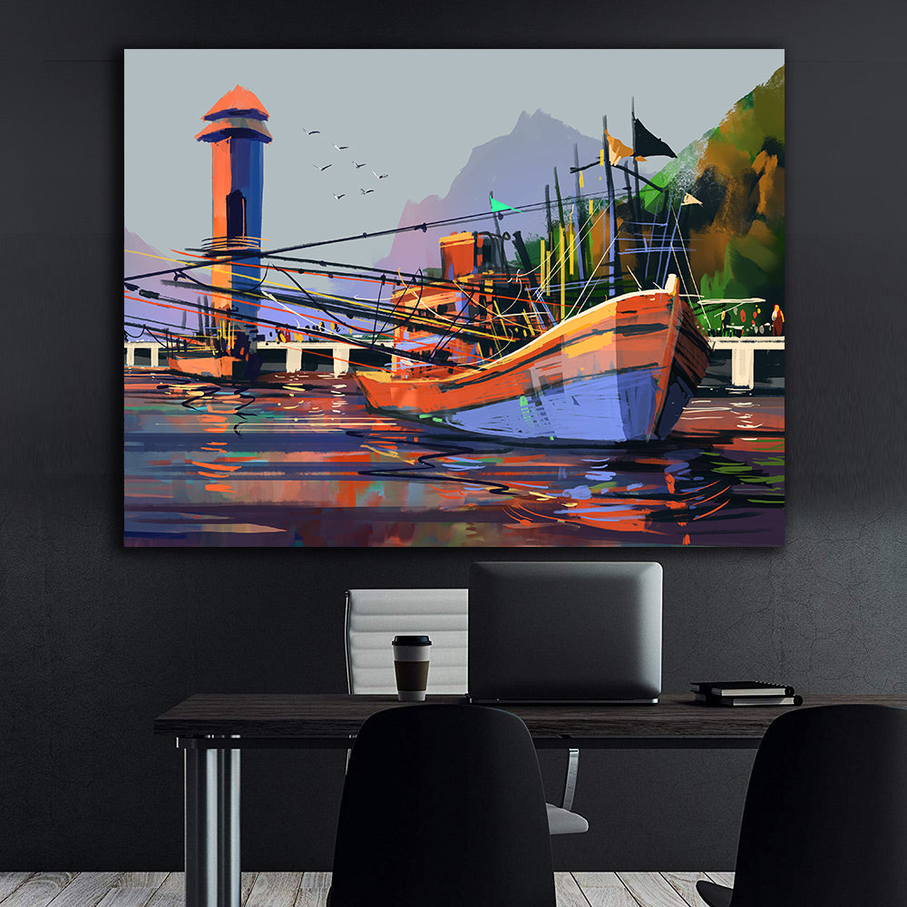 Canvas Painting - Multicolored Boat