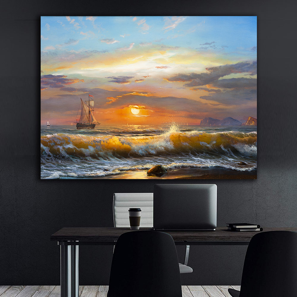 Canvas Painting - Sailboats on the Sea