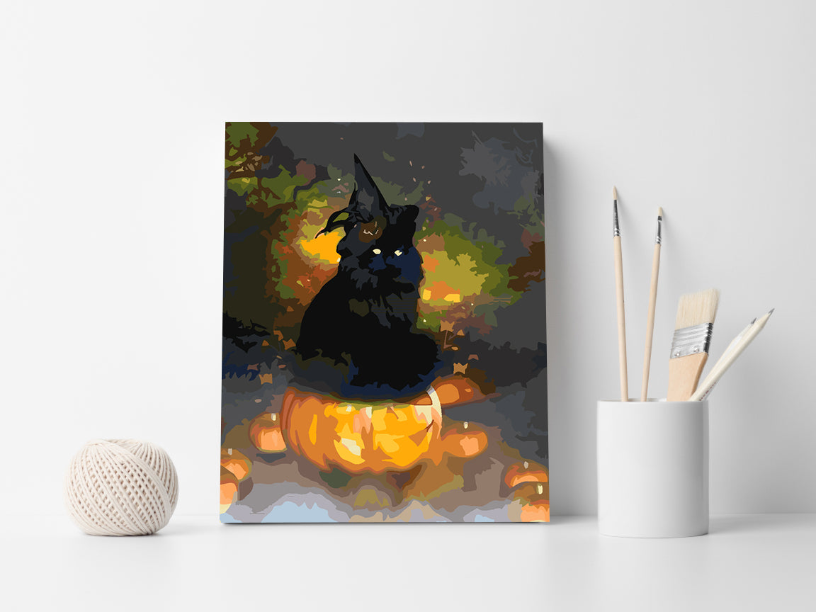 Paint by numbers - Halloween Pumpkin and Cat 3616