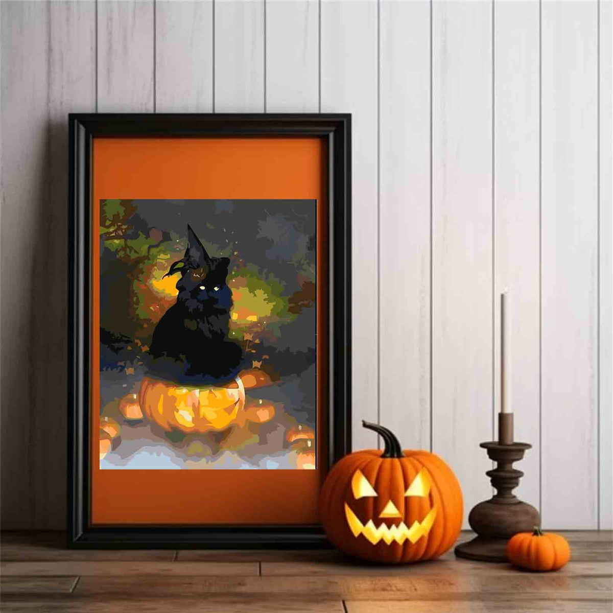 Paint by numbers - Halloween Pumpkin and Cat 3616